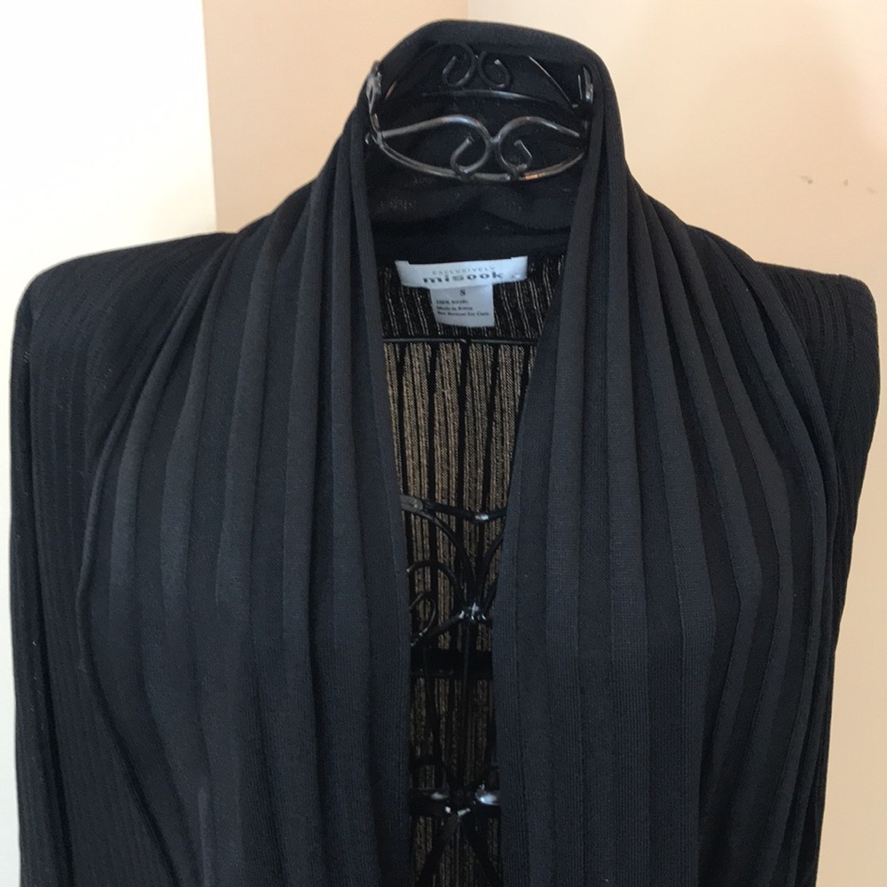Misook Black Draped Sweater